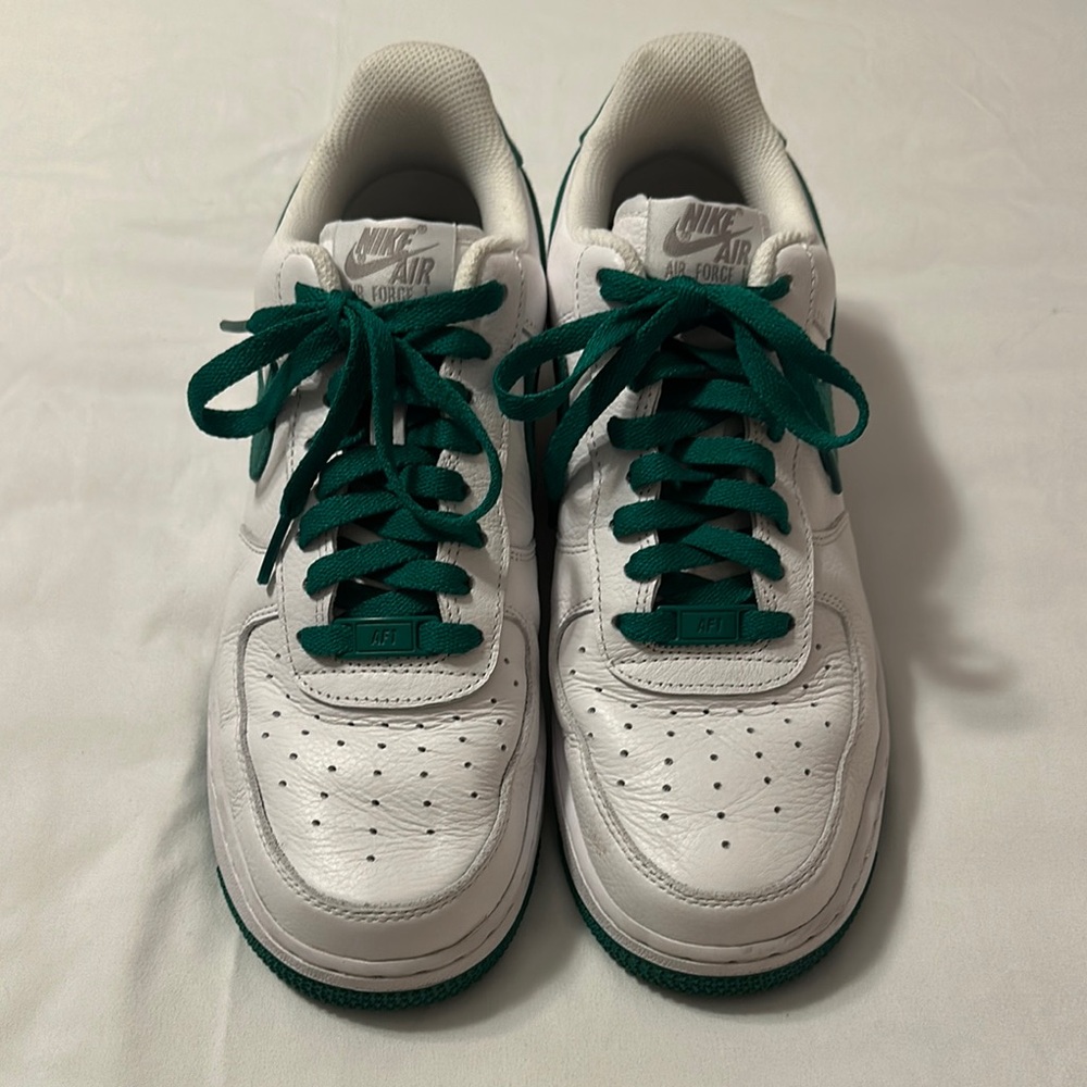 Nike White Sneakers with Green Accents